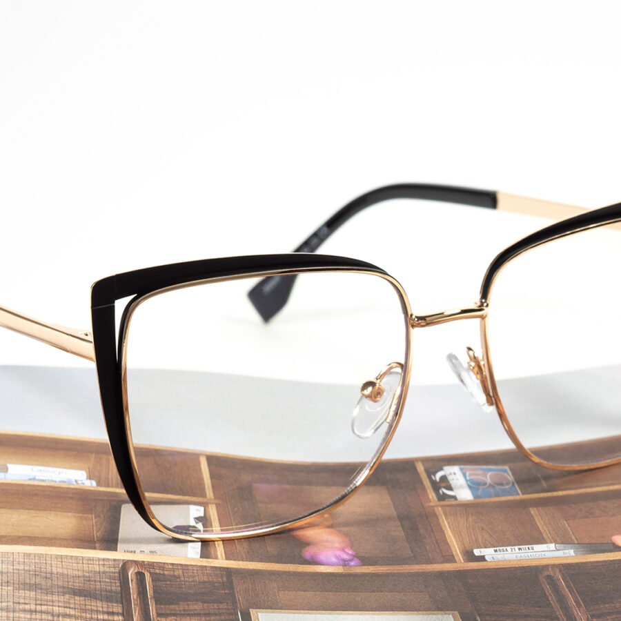 okulary damskie czarno-złote ROMA