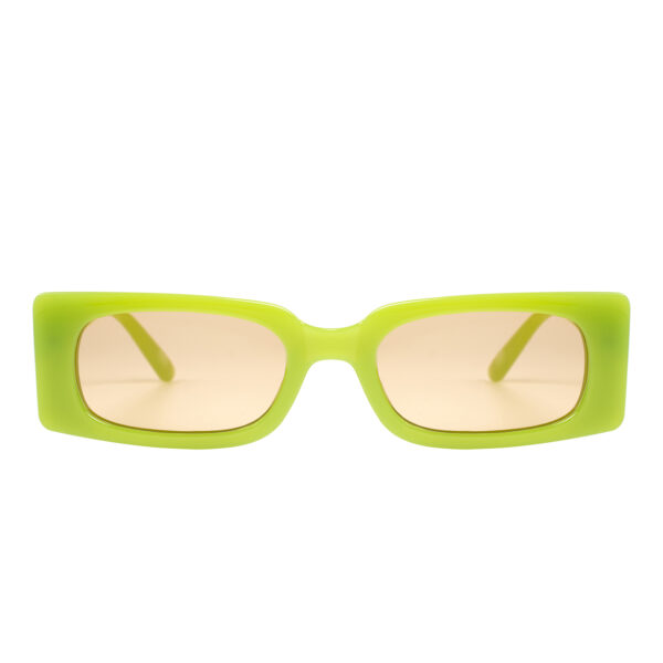 Zielone prostokątne okulary przeciwsłoneczne Aria