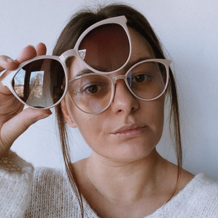 okulary damskie klasyczne z nakładką przeciwsłoneczną