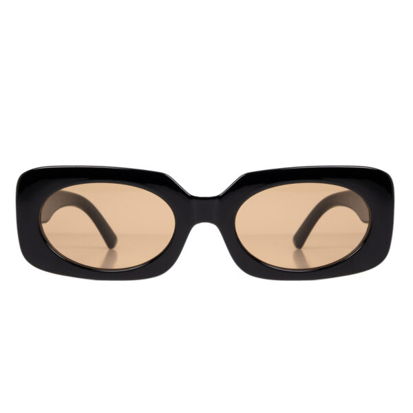 GILI czarno-brązowe okulary przeciwsłoneczne o prostokątnym kształcie
