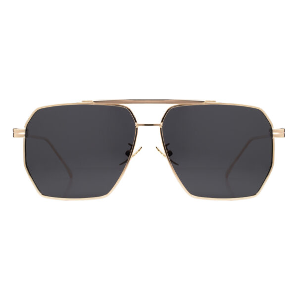 Okulary przeciwsłoneczne modne złote pilotki STONE