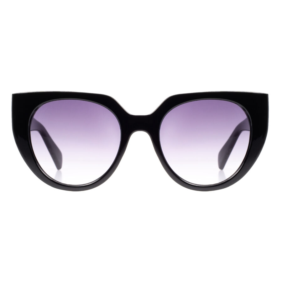 Damskie okulary przeciwsłoneczne kocie oko czarna