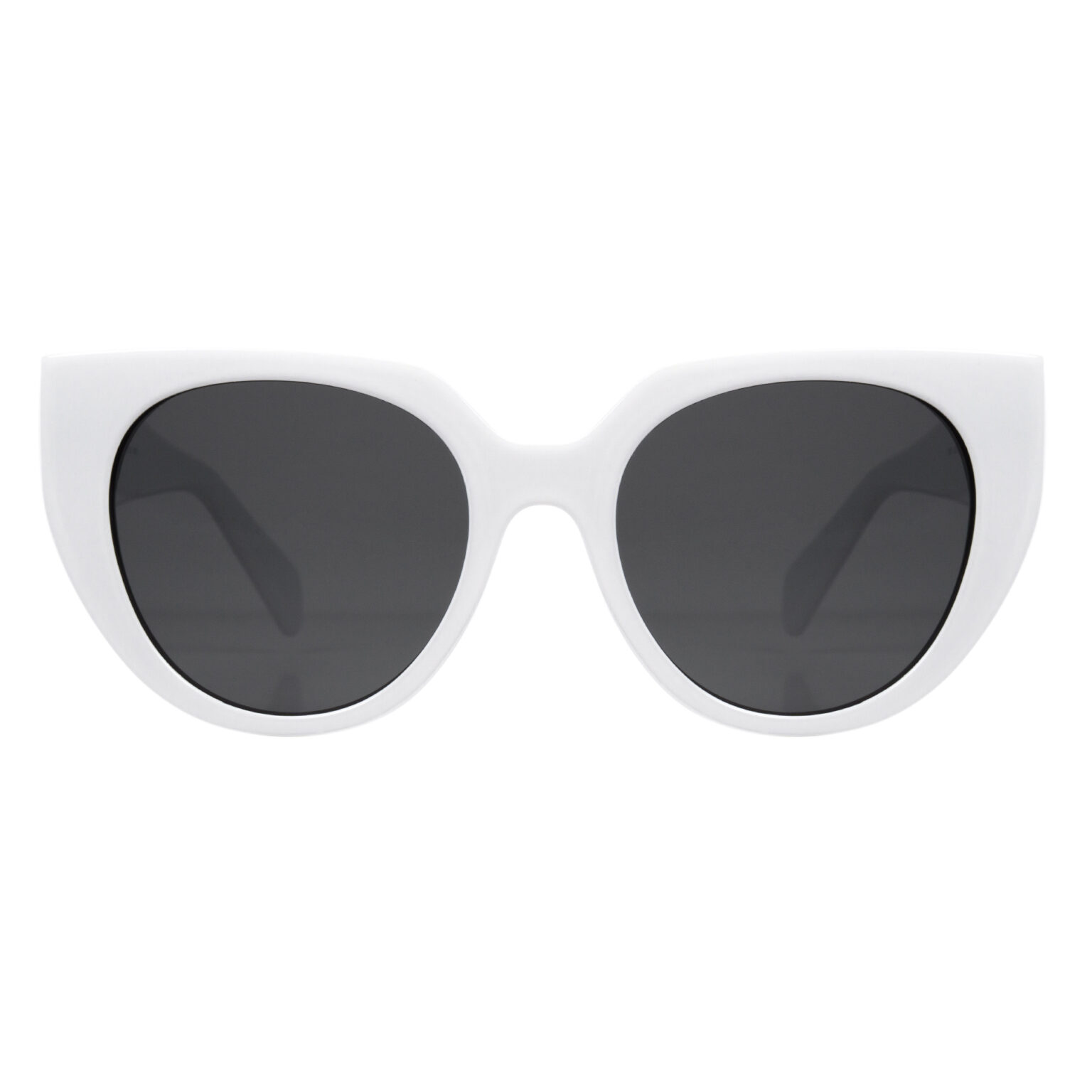 Damskie okulary przeciwsłoneczne kocie oko biała oprawka
