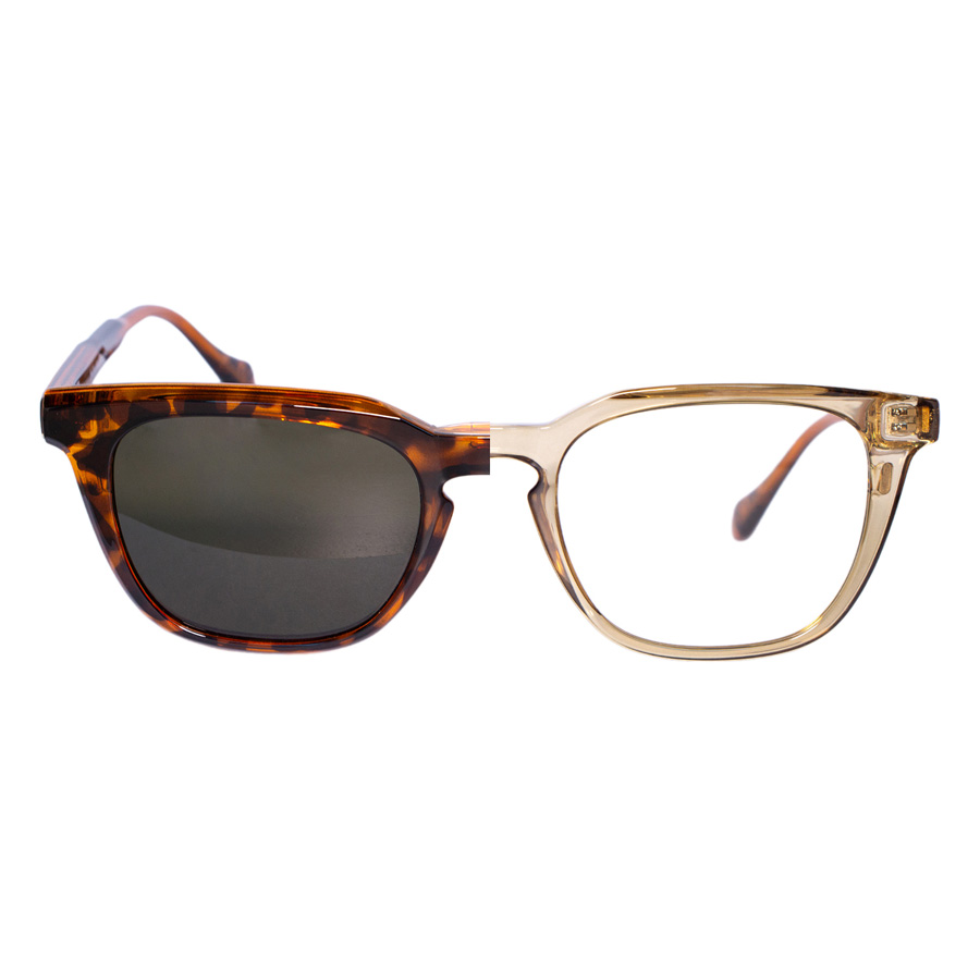 LUCA / champagne / havana / + nakładka polaryzacyjna Clip-on