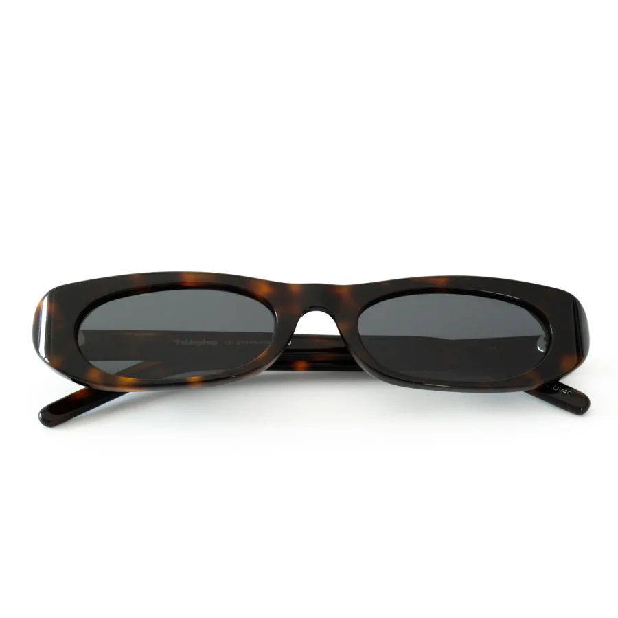 Okulary przeciwsłoneczne polaryzacyjne typu wąski owal <br> RIVIERA BLUE Dark Havana - kolekcja acetate
