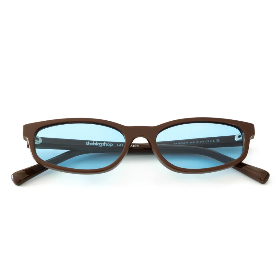 Okulary przeciwsłoneczne typu cat-eye <br> PALMA CHIC Blue&Brown - kolekcja acetate