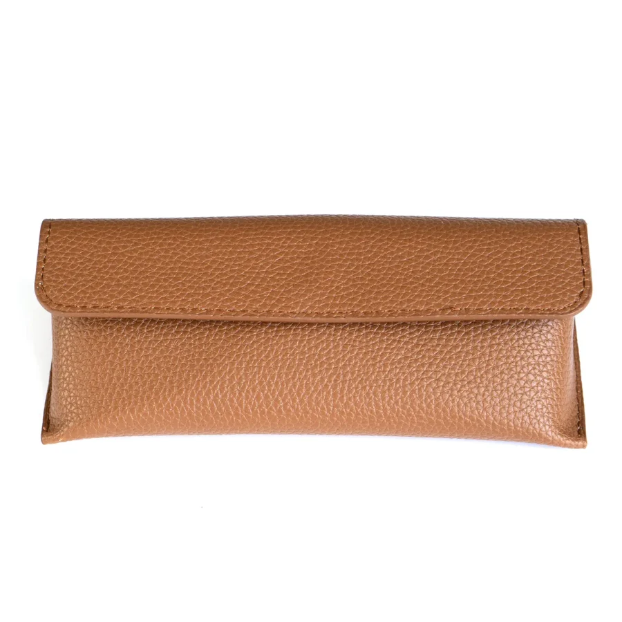 ETUI na okulary brązowe - eko skóra vintage