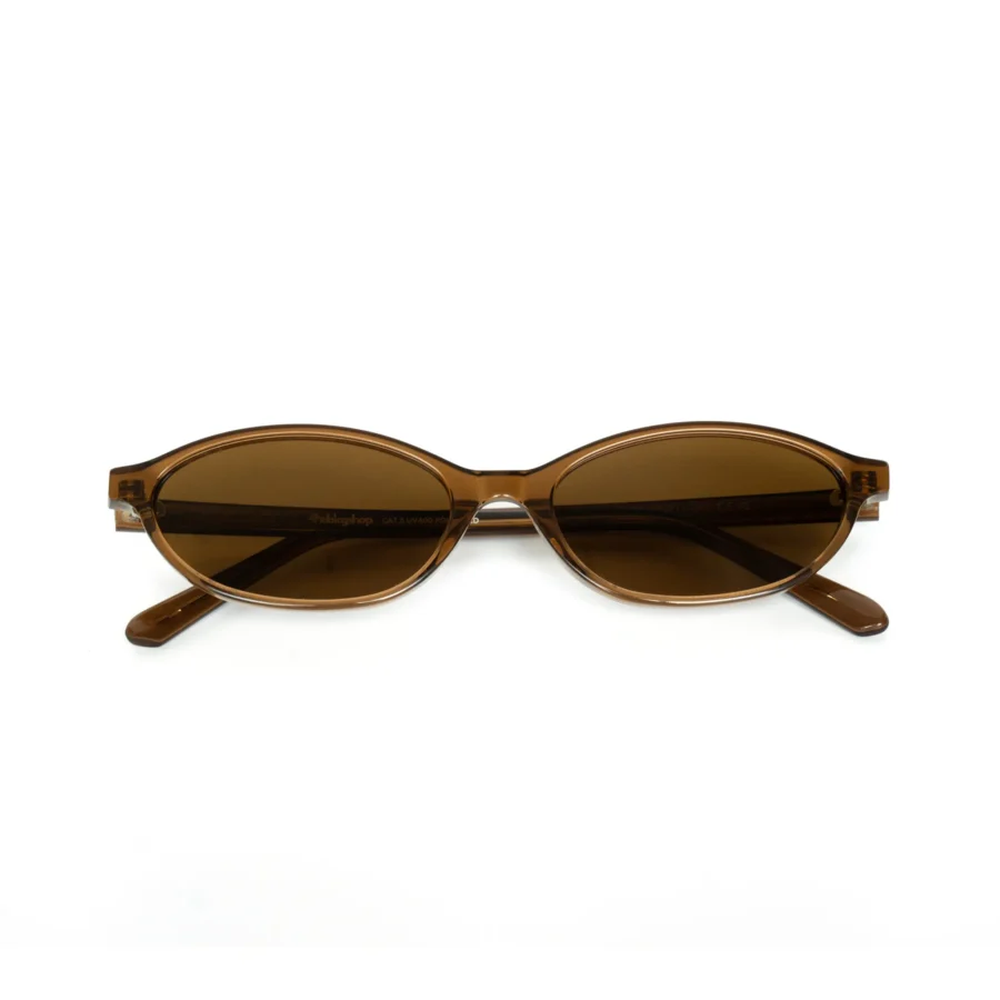 VERDE VINTAGE Brown – kolekcja acetate <br> okulary przeciwsłoneczne polaryzacyjne wąskie owalne
